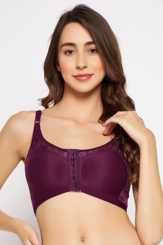 Wine Front Open Spacer Bra